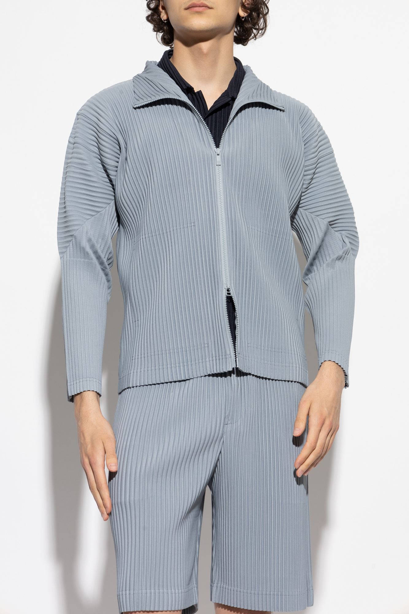 Homme Plissé Issey Miyake Pleated Cardigan | Men's Clothing